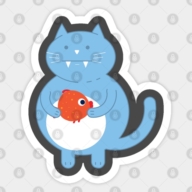 Chubby cat Sticker by lakokakr